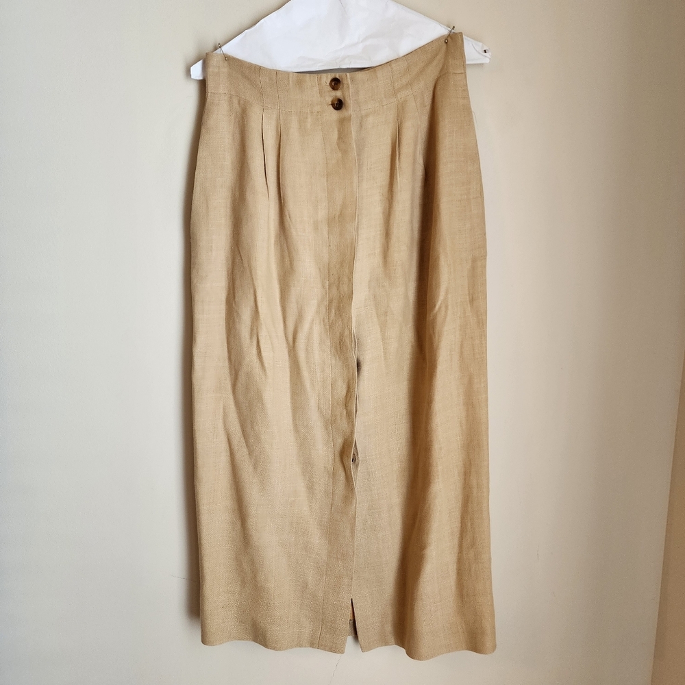 Vintage 100% Linen Maxi Skirt Size 6